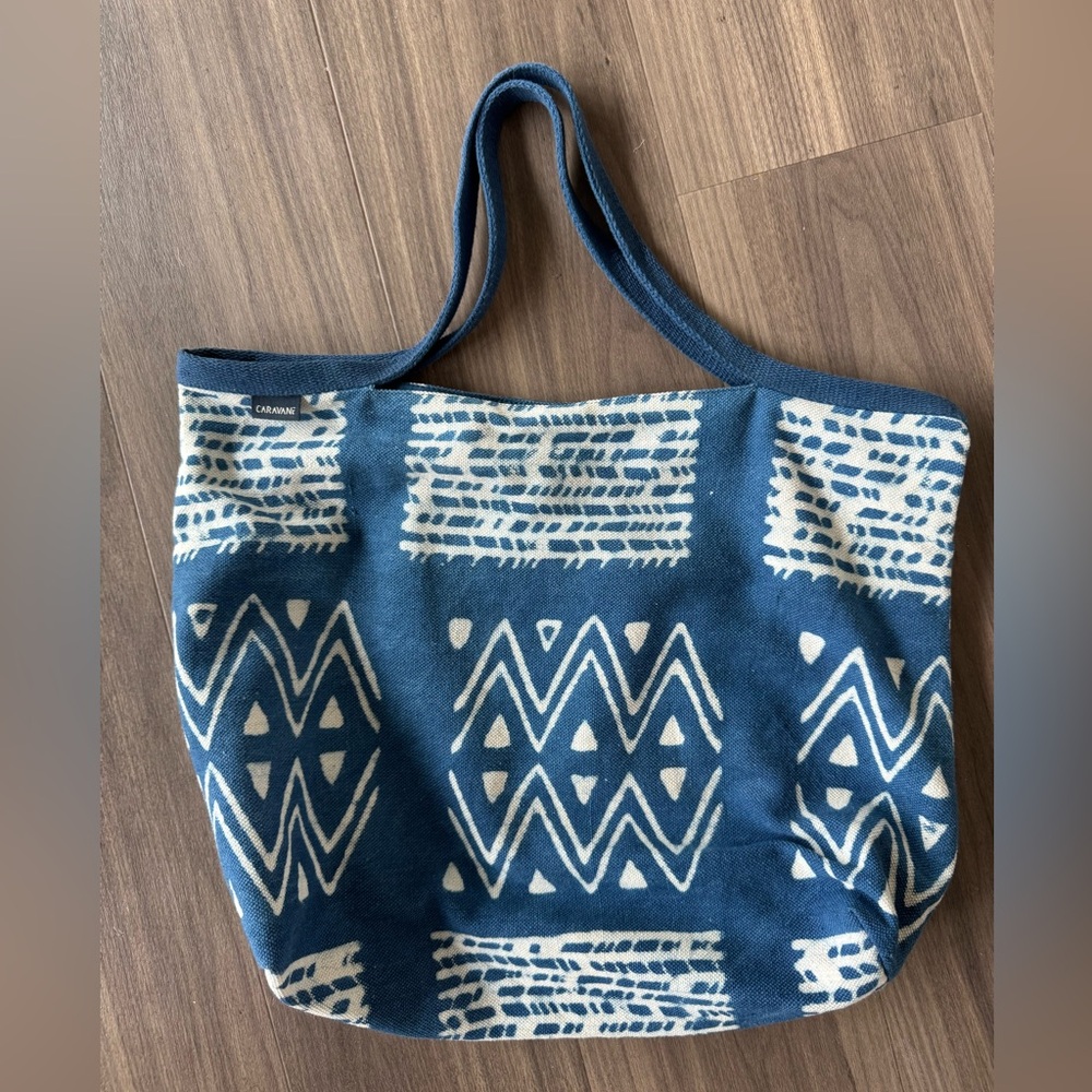 Caravan ikat lined cotton tote bag from Paris
